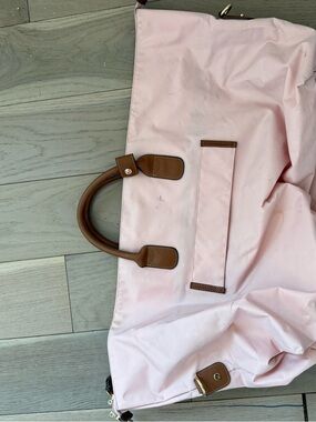 Bric's Light Pink Travel Tote with Brown Leather Handles